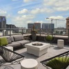 Large rooftop lounge with firepit