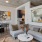 a living room with a couch and a table