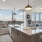 a kitchen with a large island